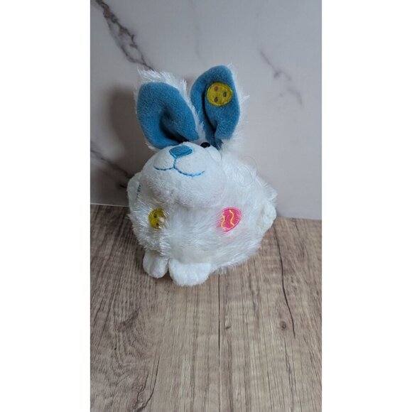 White & Blue Plush Bunny With Colorful Patches WalMart Easter 7" - Picture 4 of 9
